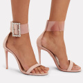 Ladies Girl Shoes sandal Fashion Style High Quality x19-d013 Suede Womens Buckle Strap Pencil High Heel Sandals For Lady Women